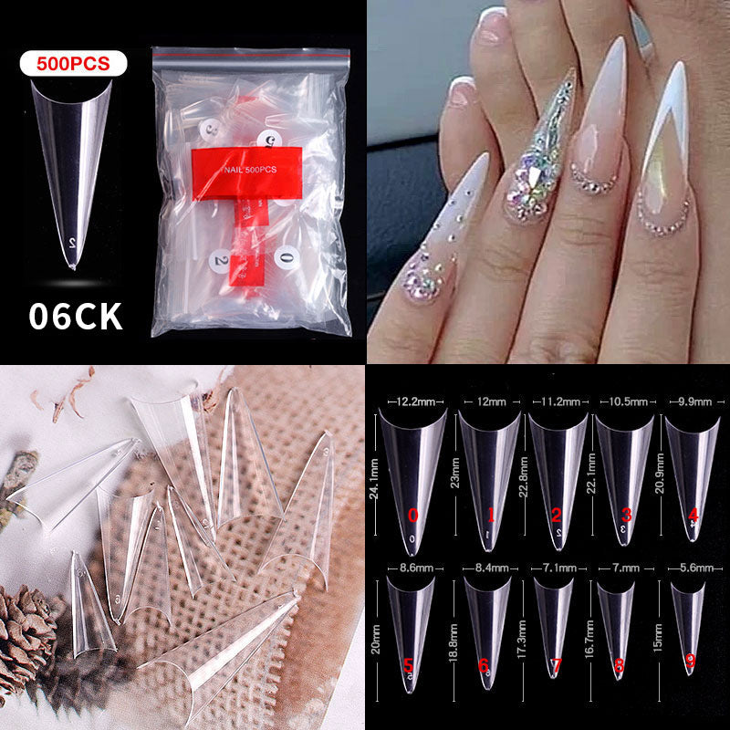 500 PCS Clear Nail Tips (33 different shapes) for Fingernails and Toenails
