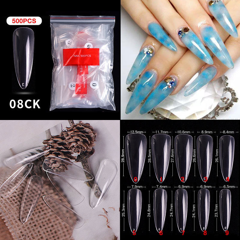 500 PCS Clear Nail Tips (33 different shapes) for Fingernails and Toenails
