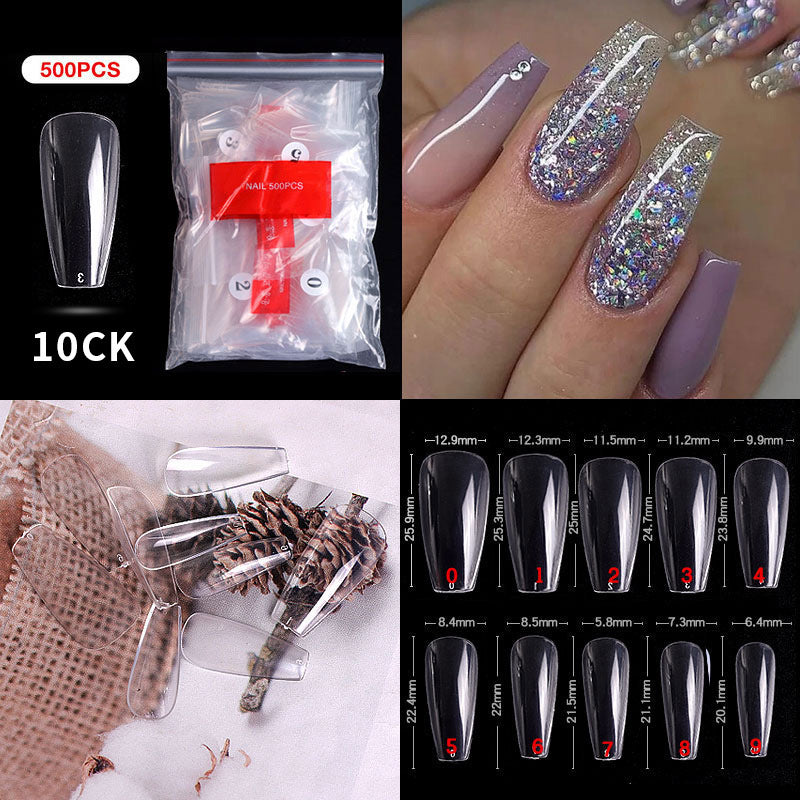 500 PCS Clear Nail Tips (33 different shapes) for Fingernails and Toenails