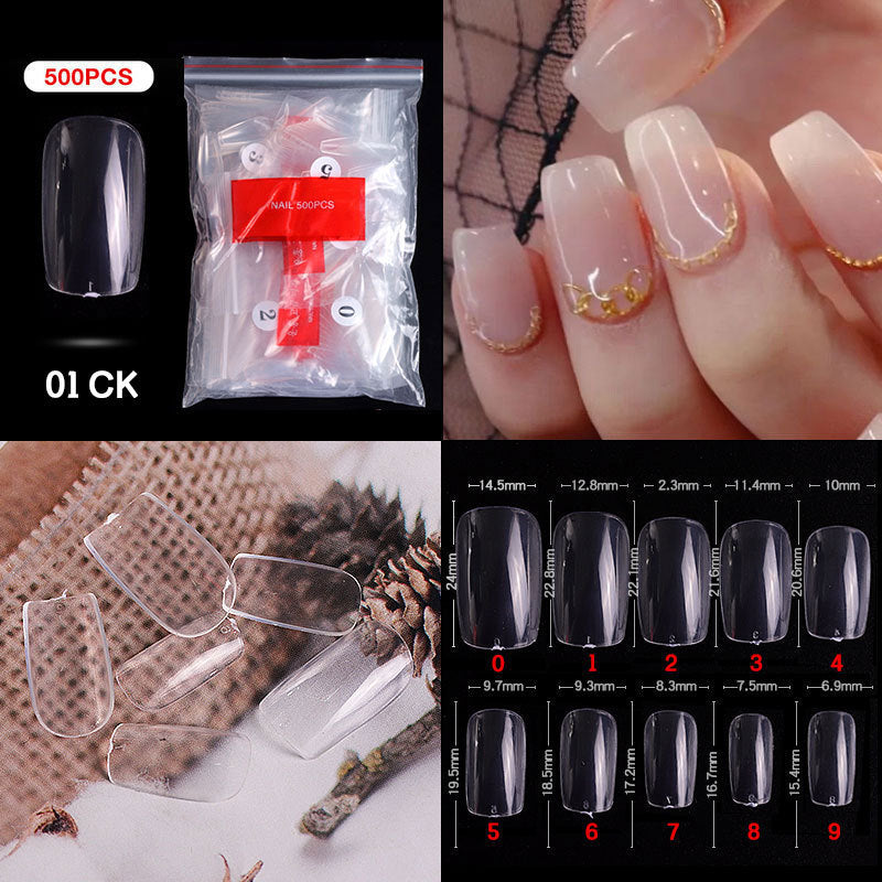 500 PCS Clear Nail Tips (33 different shapes) for Fingernails and Toenails