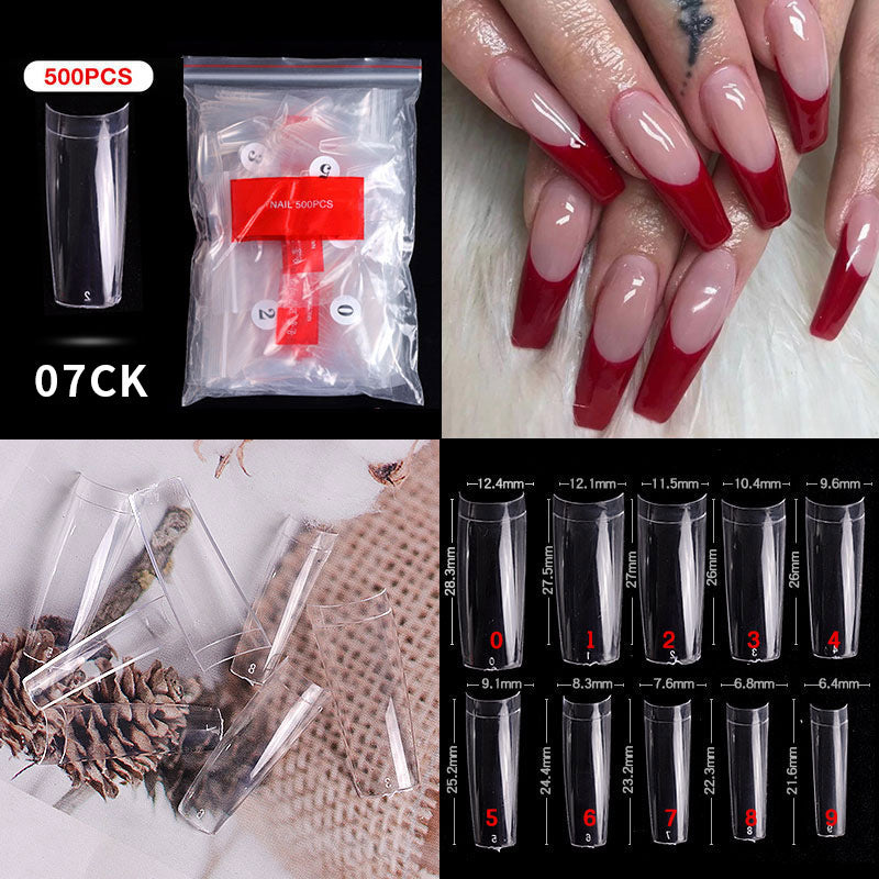 500 PCS Clear Nail Tips (33 different shapes) for Fingernails and Toenails