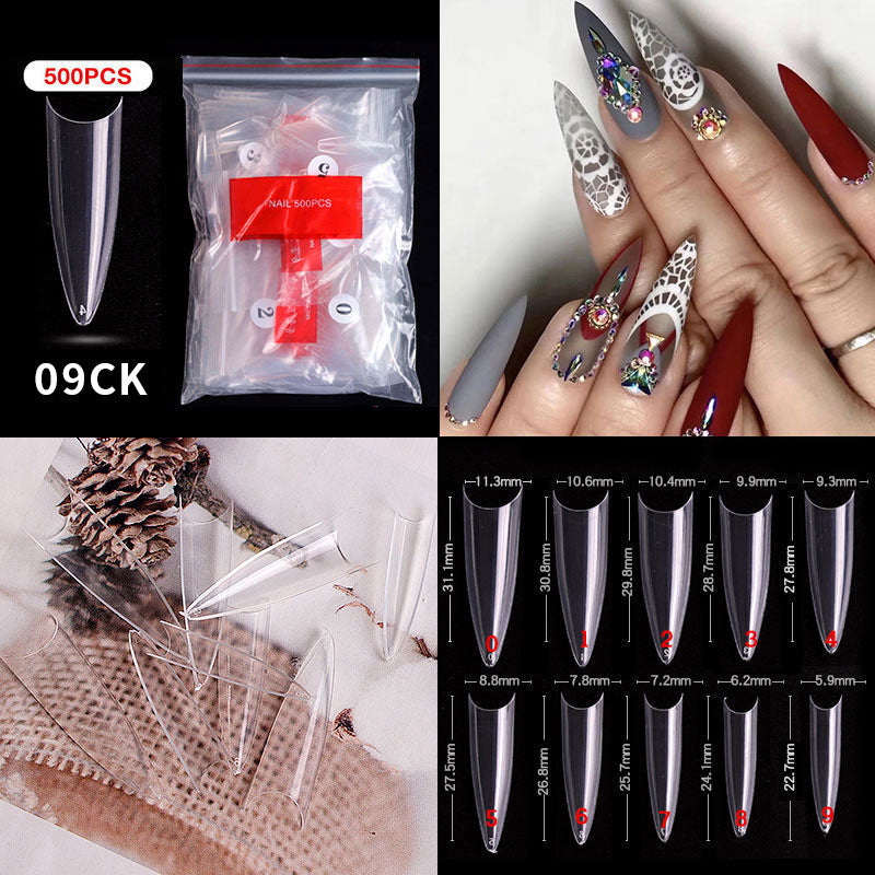 500 PCS Clear Nail Tips (33 different shapes) for Fingernails and Toenails