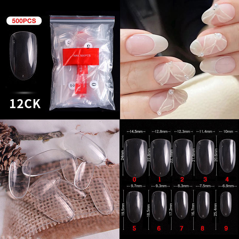 500 PCS Clear Nail Tips (33 different shapes) for Fingernails and Toenails