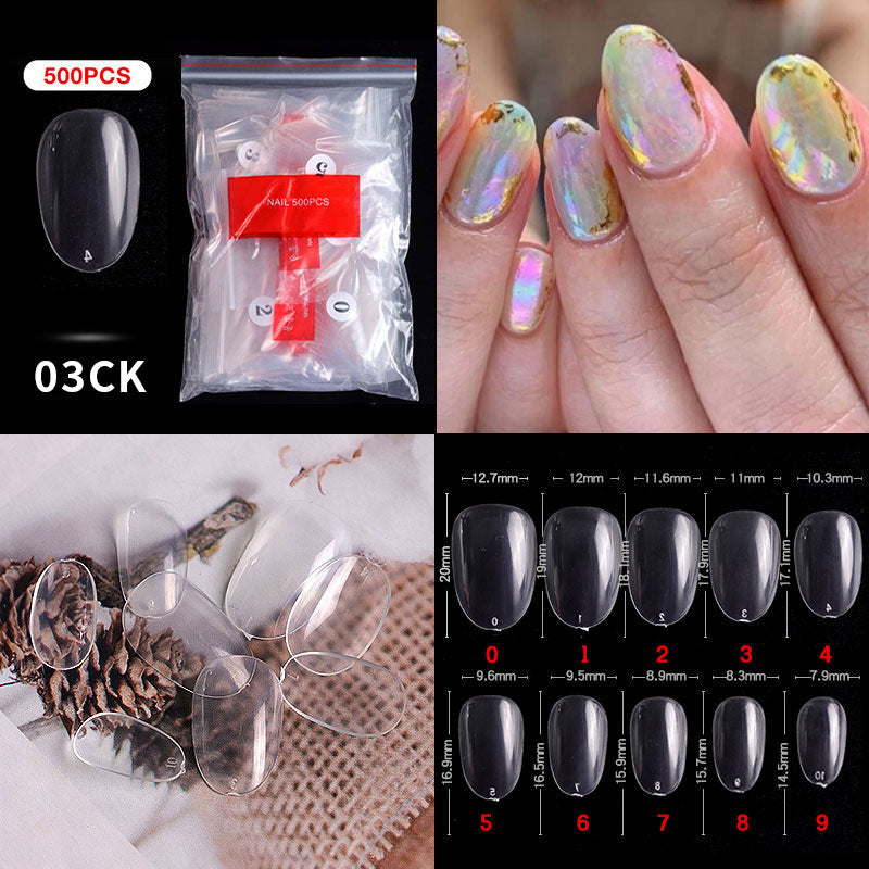 500 PCS Clear Nail Tips (33 different shapes) for Fingernails and Toenails