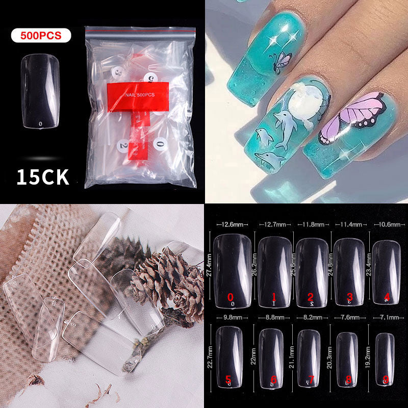 500 PCS Clear Nail Tips (33 different shapes) for Fingernails and Toenails