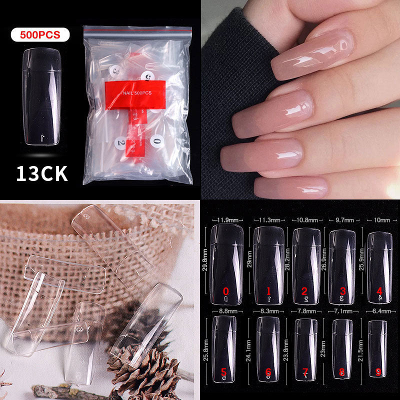 500 PCS Clear Nail Tips (33 different shapes) for Fingernails and Toenails