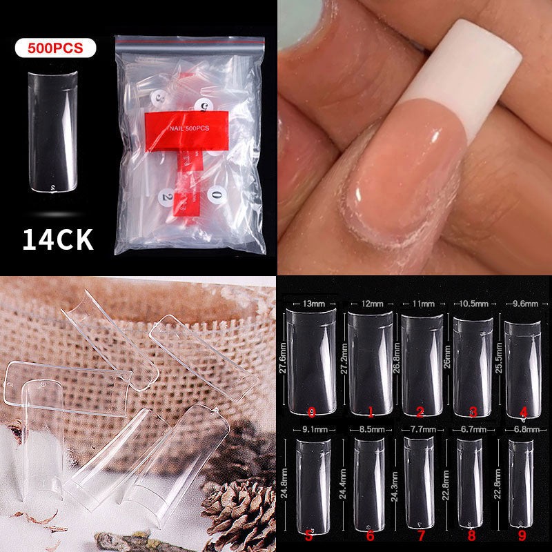 500 PCS Clear Nail Tips (33 different shapes) for Fingernails and Toenails