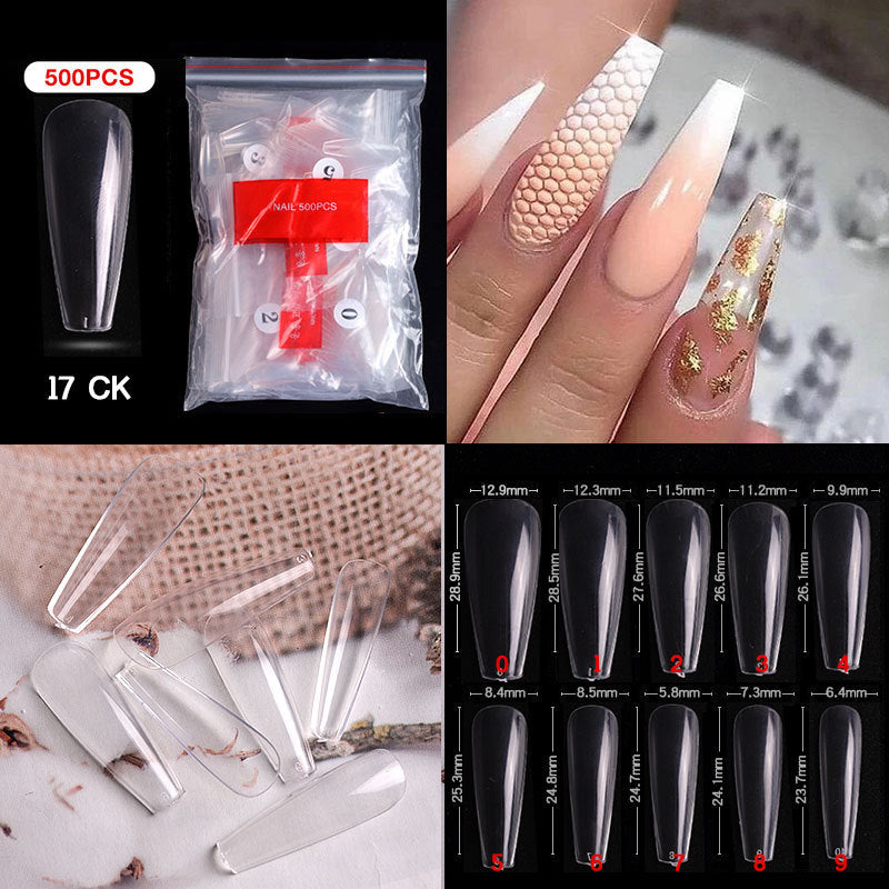 500 PCS Clear Nail Tips (33 different shapes) for Fingernails and Toenails
