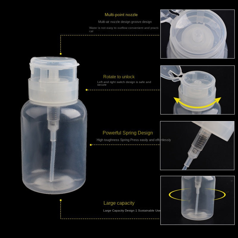 6.7 oz/200 ML Pump Dispenser Bottle Push Down Pump Dispenser Bottle for Nail Polish Remover Alcohol Makeup Remover Liquid
