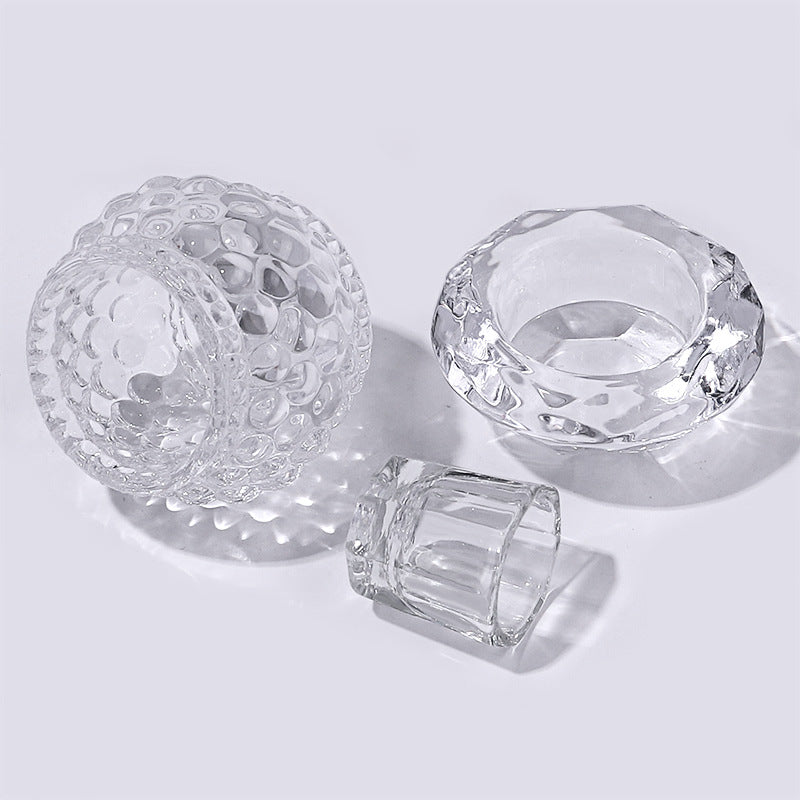 Dappen Dish for Acrylic Nails, Clear Glass Acrylic Nail Monomer Liquid Bowl, Acrylic Powder Holder, Acrylic Glass Jar Dampen Dish Liquid Cup for Nail Art Manicure Care Tools