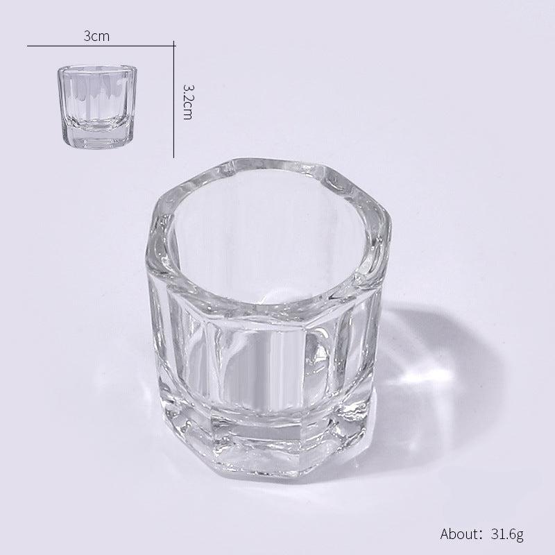 Dappen Dish for Acrylic Nails, Clear Glass Acrylic Nail Monomer Liquid Bowl, Acrylic Powder Holder, Acrylic Glass Jar Dampen Dish Liquid Cup for Nail Art Manicure Care Tools