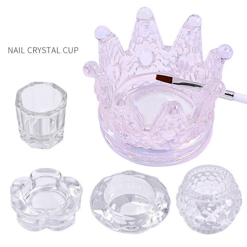 Dappen Dish for Acrylic Nails, Clear Glass Acrylic Nail Monomer Liquid Bowl, Acrylic Powder Holder, Acrylic Glass Jar Dampen Dish Liquid Cup for Nail Art Manicure Care Tools