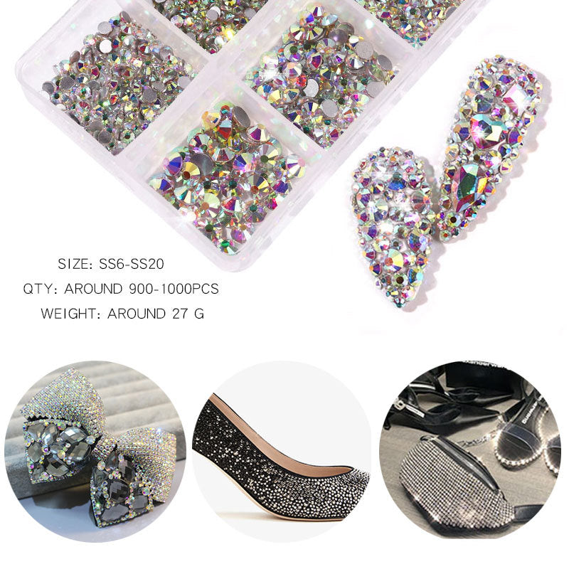 14 Color Jelly Glass Rhinestones Bulk Flatback (6 sizes)