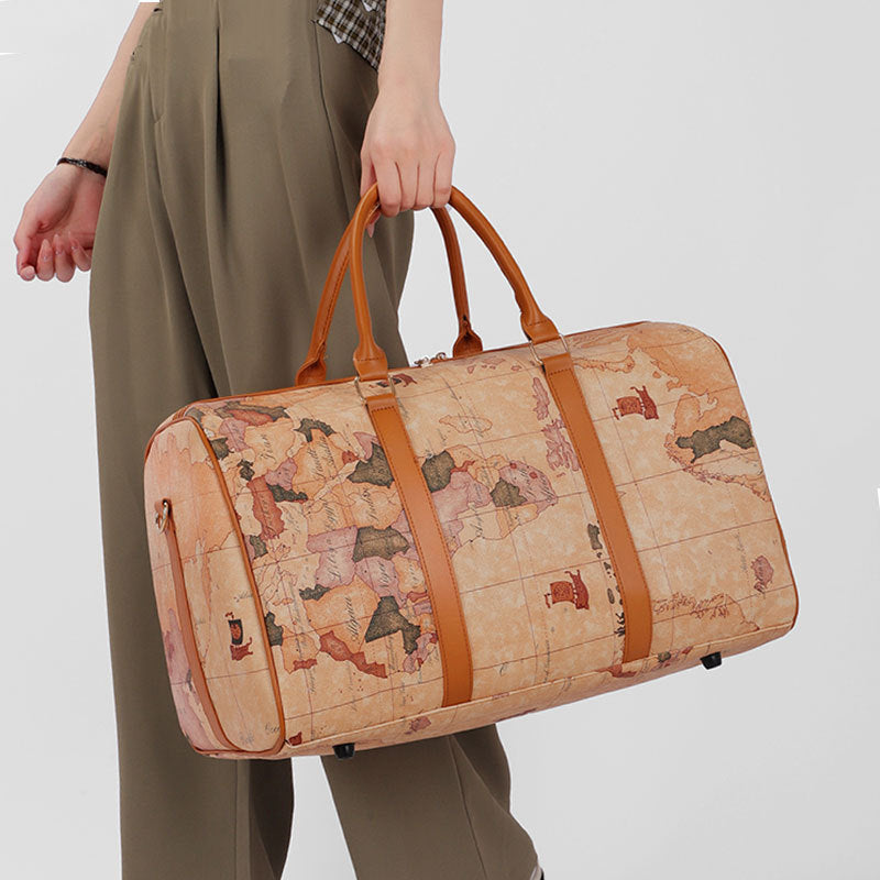Vintage Map Travel Duffel Bag – Stylish, Spacious, and Perfect for Adventurers