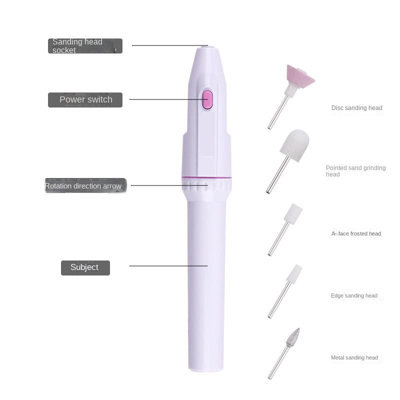 Portable Electric Nail Drill with 5PCS Nail Drill Bits