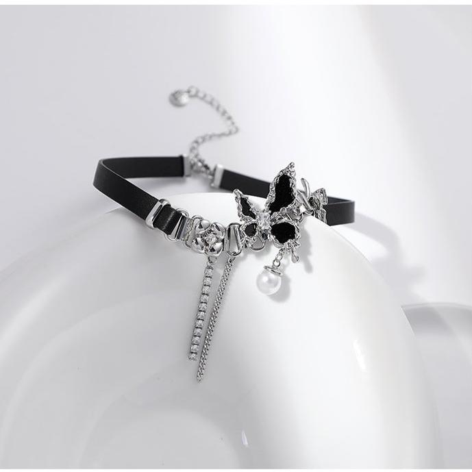 (Stainless)Black Butterfly Choker