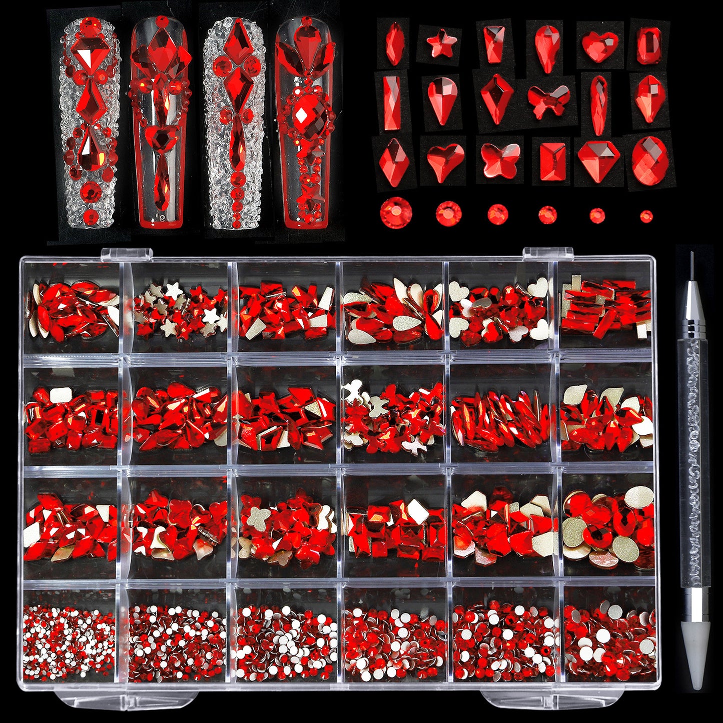 High Quality Bulk Multi-Size & Multi-Color Nail Art Rhinestones - Perfect for Professionals and DIY