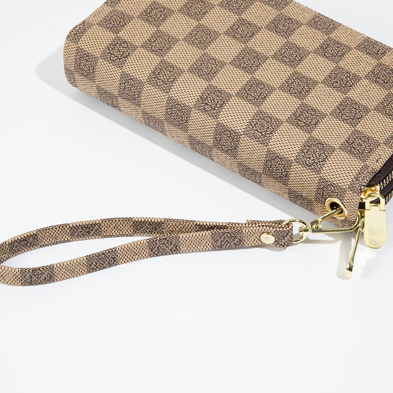 Elegant Checkerboard PU Leather Wallet