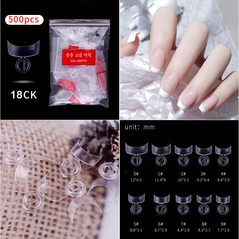 500 PCS Clear Nail Tips (33 different shapes) for Fingernails and Toenails