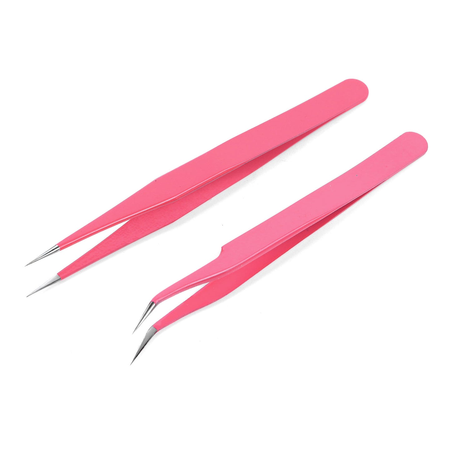 Double Ended Nail Art Tweezers, Stainless Steel Sticker Tweezers with Silicone Pressing Head
