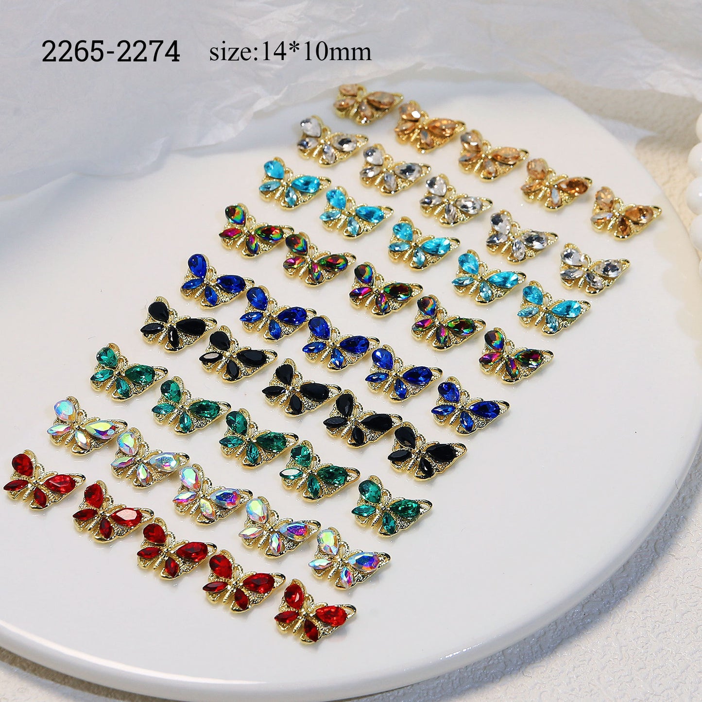 Dreamy Crystal Butterfly Nail Decorations