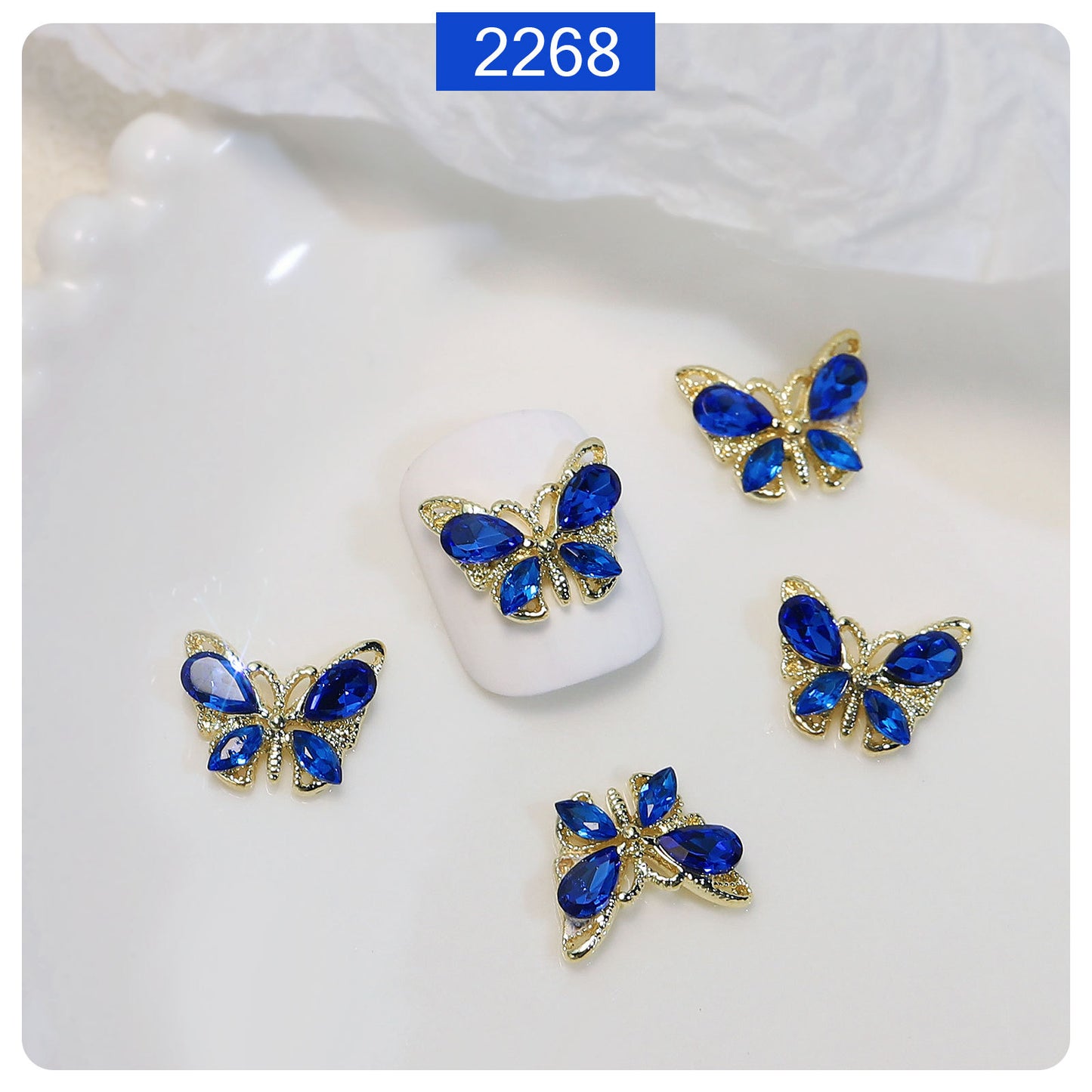Dreamy Crystal Butterfly Nail Decorations