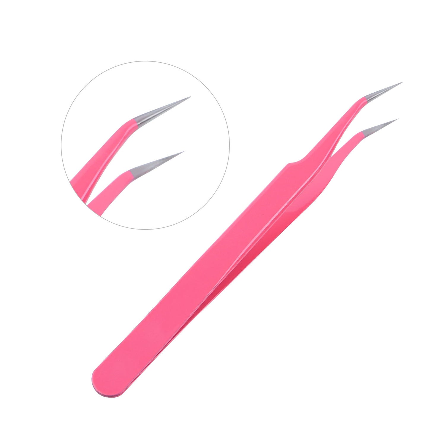 Double Ended Nail Art Tweezers, Stainless Steel Sticker Tweezers with Silicone Pressing Head