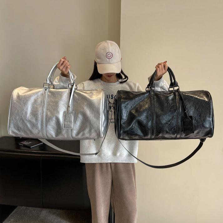 Metallic Silver Travel Duffel Bag – Sleek, Spacious, and Perfect for Every Journey