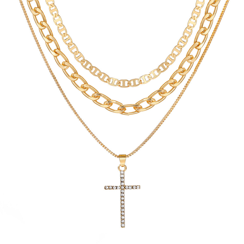 (Stainless)Divine Grace Layered Cross Necklace (21 different designs)
