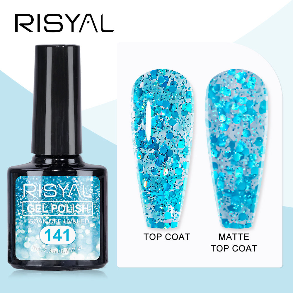 7.3ml Reflective Glitter Gel Polish (12 different color), Sparkly Shiny Gel Nail Art Varnish Manicure Kit, Soak Off LED Lamp