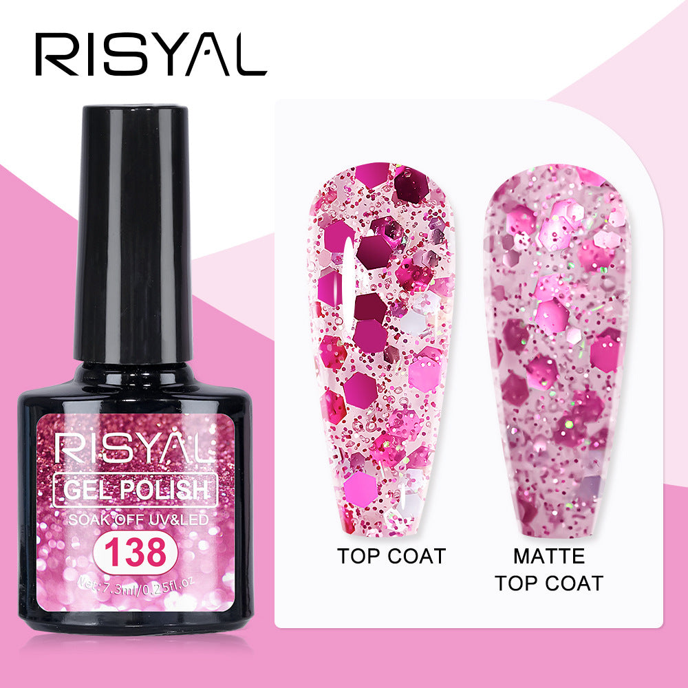 7.3ml Reflective Glitter Gel Polish (12 different color), Sparkly Shiny Gel Nail Art Varnish Manicure Kit, Soak Off LED Lamp