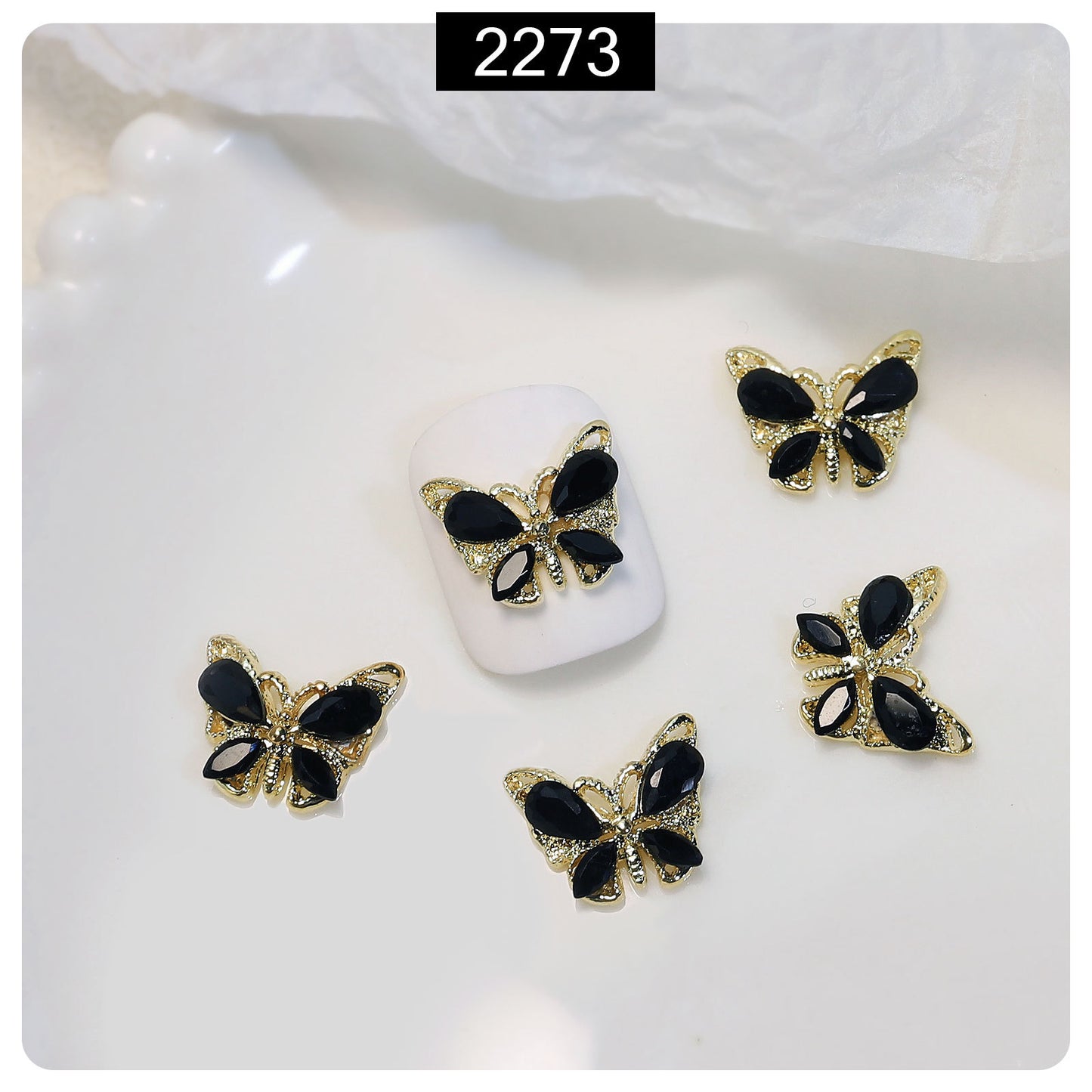 Dreamy Crystal Butterfly Nail Decorations
