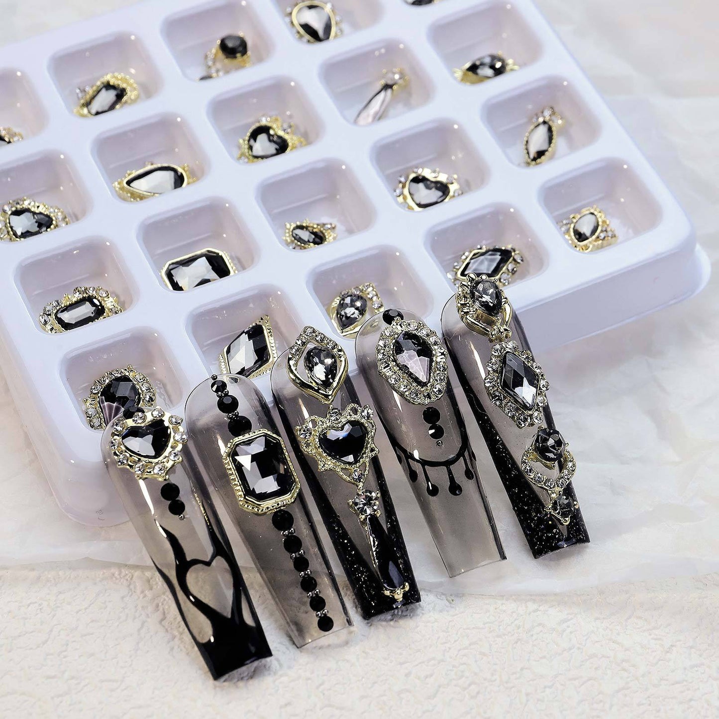 Luxury 3D Gems for Nails (12 Different Colors, 20 different gems for each color)