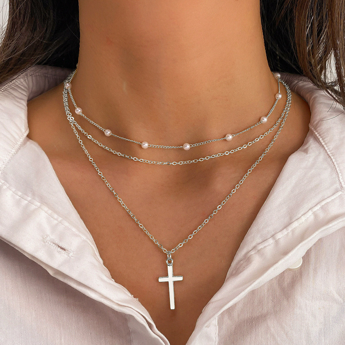 (Stainless)Divine Grace Layered Cross Necklace (21 different designs)