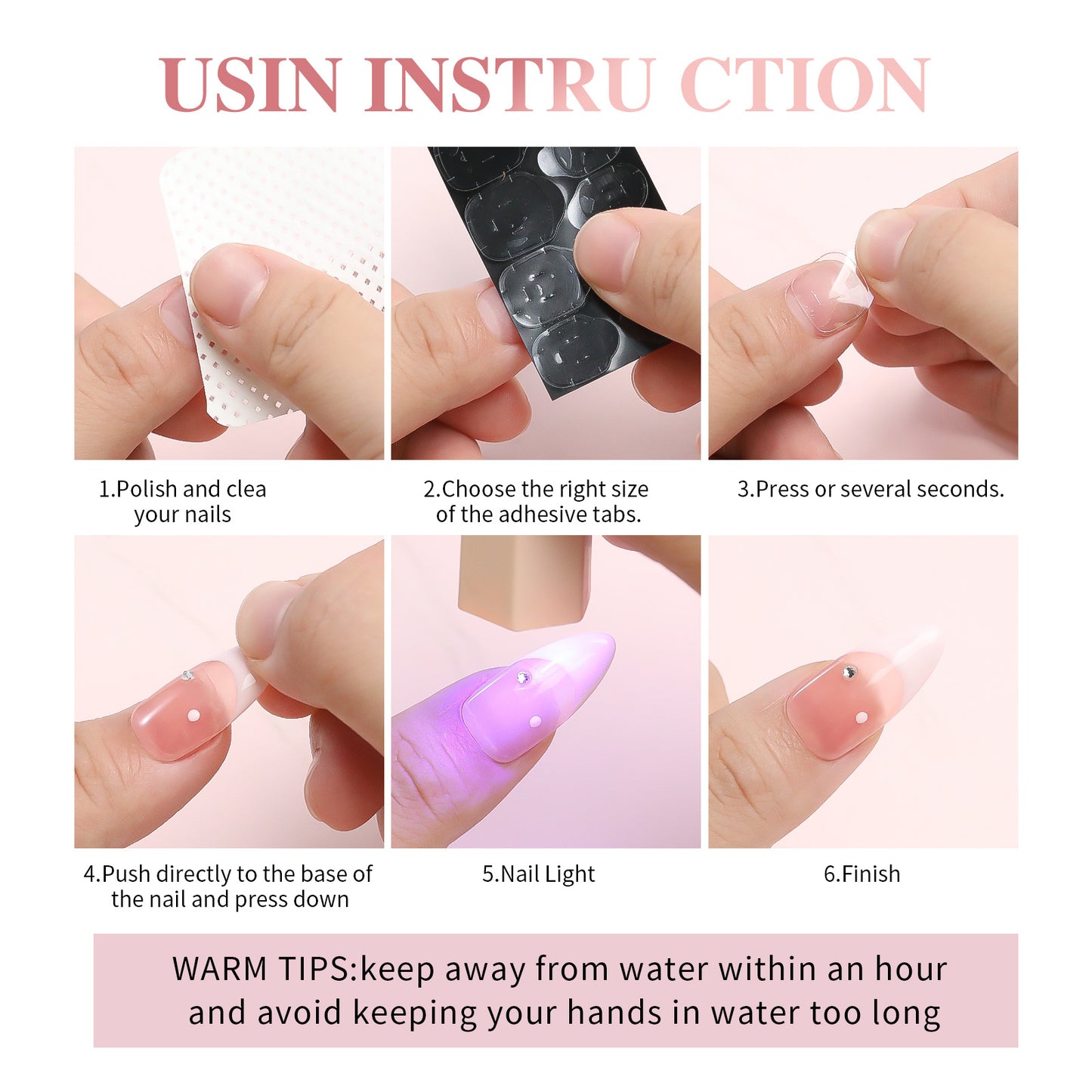 10 Sheets Waterproof Breathable Jelly Double Sided Nail Adhesives,Press on Nails Sticky Tabs Nail Glue Sticker