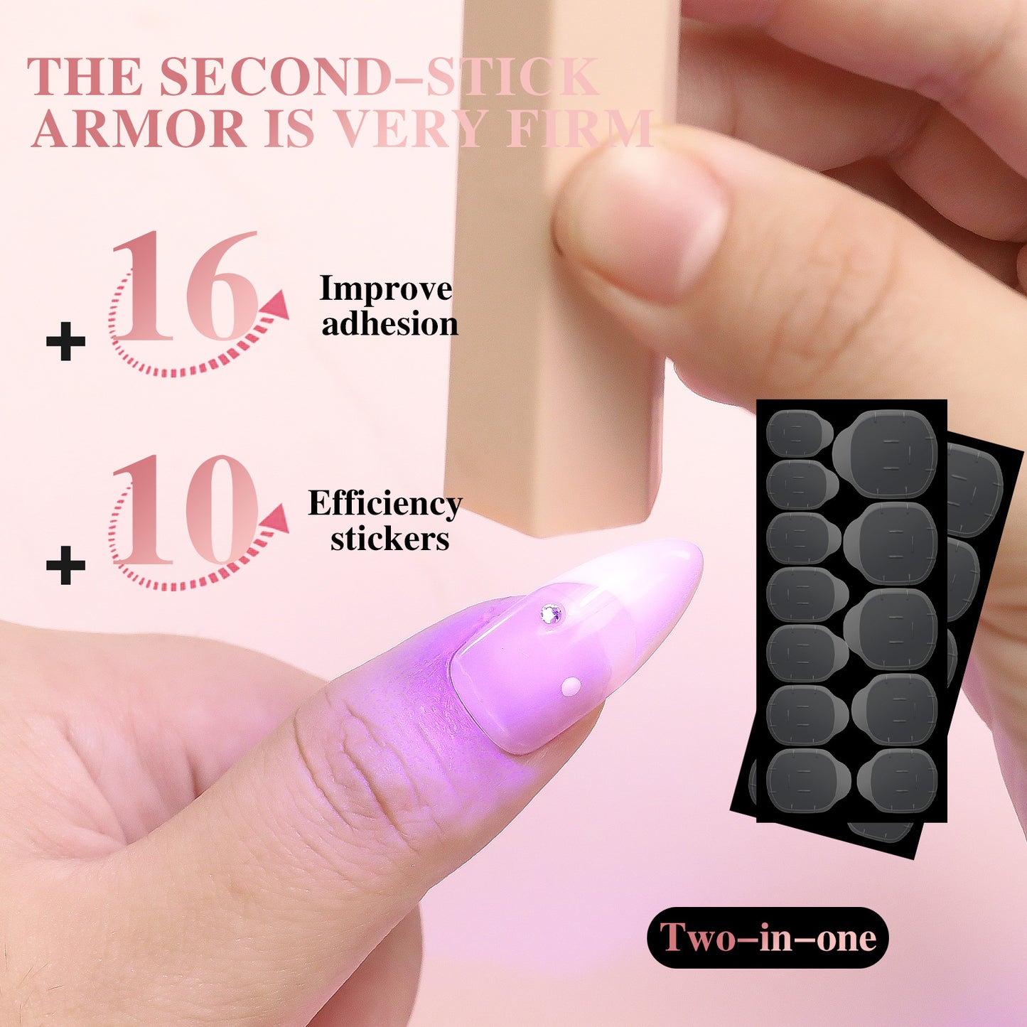 10 Sheets Waterproof Breathable Jelly Double Sided Nail Adhesives,Press on Nails Sticky Tabs Nail Glue Sticker