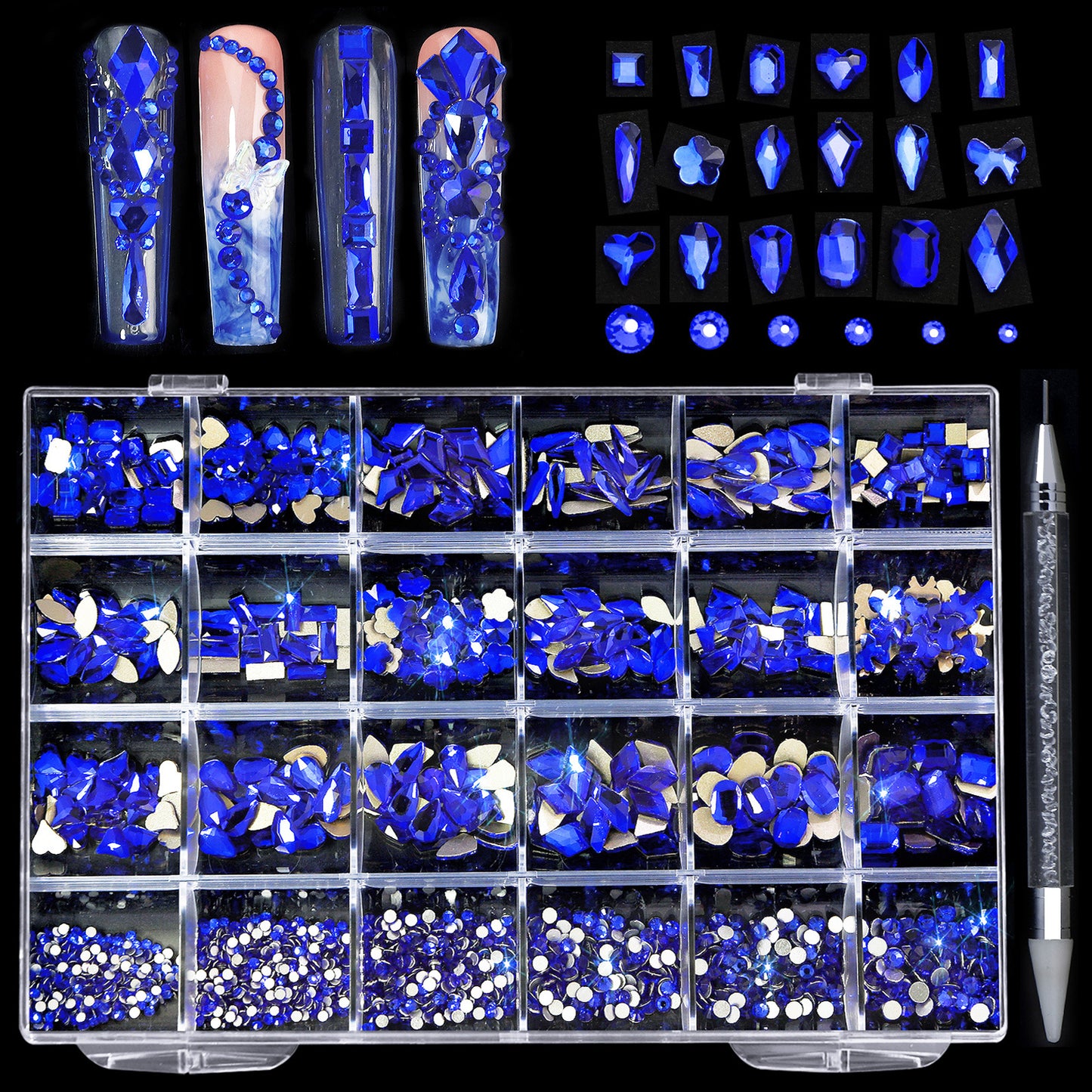 High Quality Bulk Multi-Size & Multi-Color Nail Art Rhinestones - Perfect for Professionals and DIY