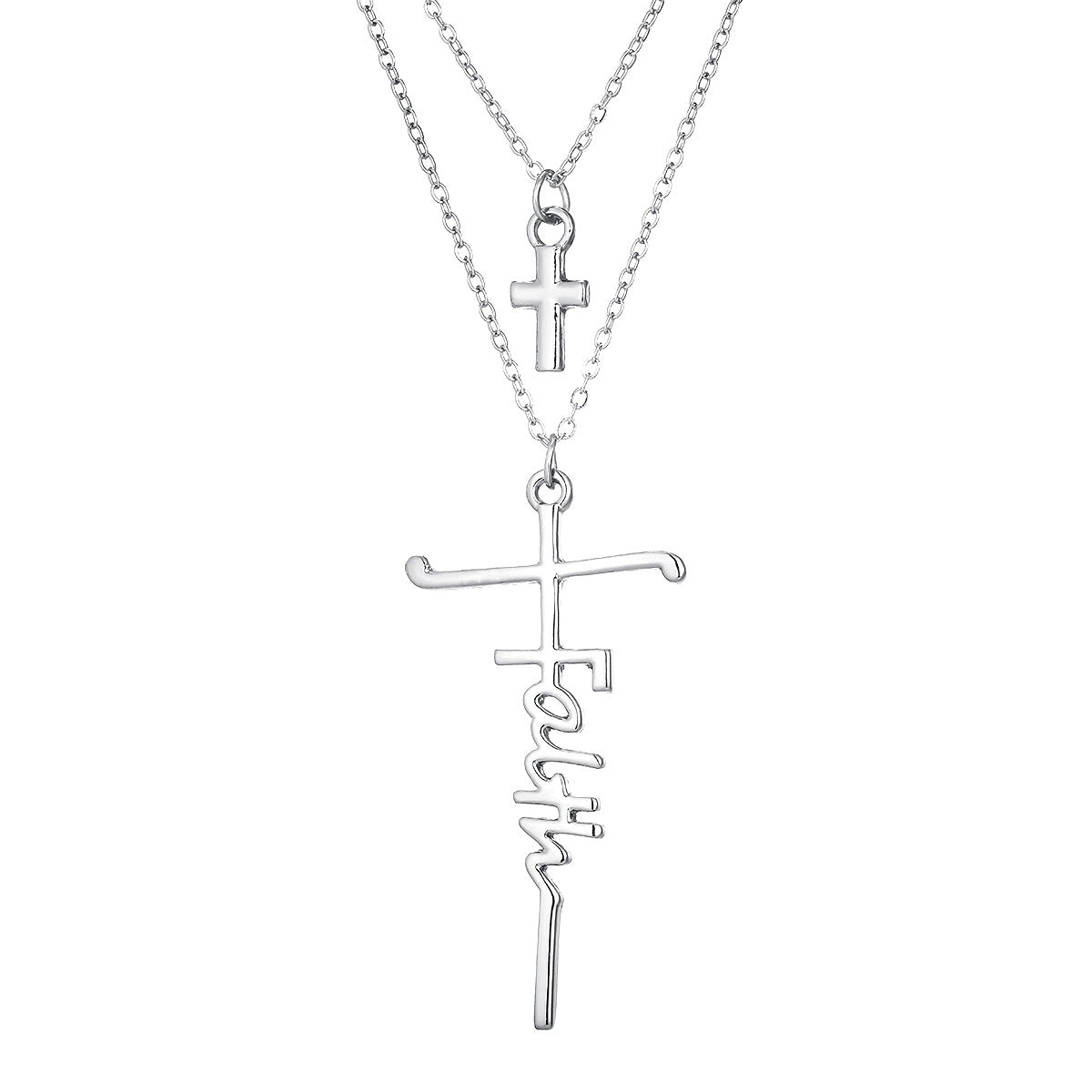 (Stainless)Divine Grace Layered Cross Necklace (21 different designs)