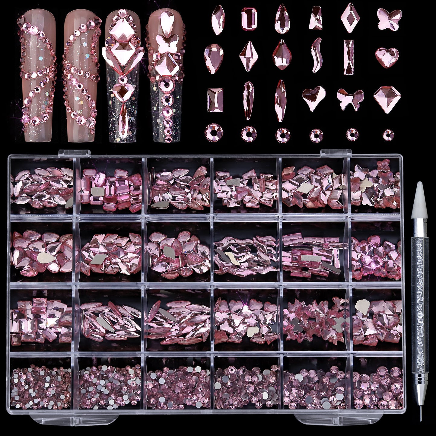 High Quality Bulk Multi-Size & Multi-Color Nail Art Rhinestones - Perfect for Professionals and DIY