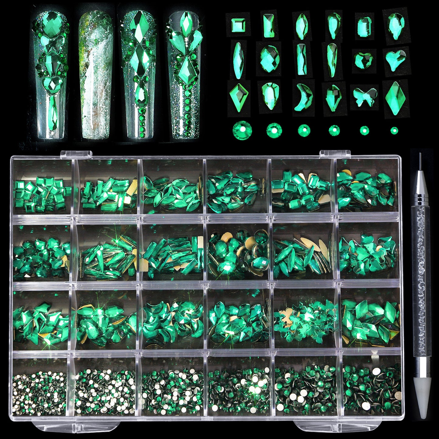High Quality Bulk Multi-Size & Multi-Color Nail Art Rhinestones - Perfect for Professionals and DIY
