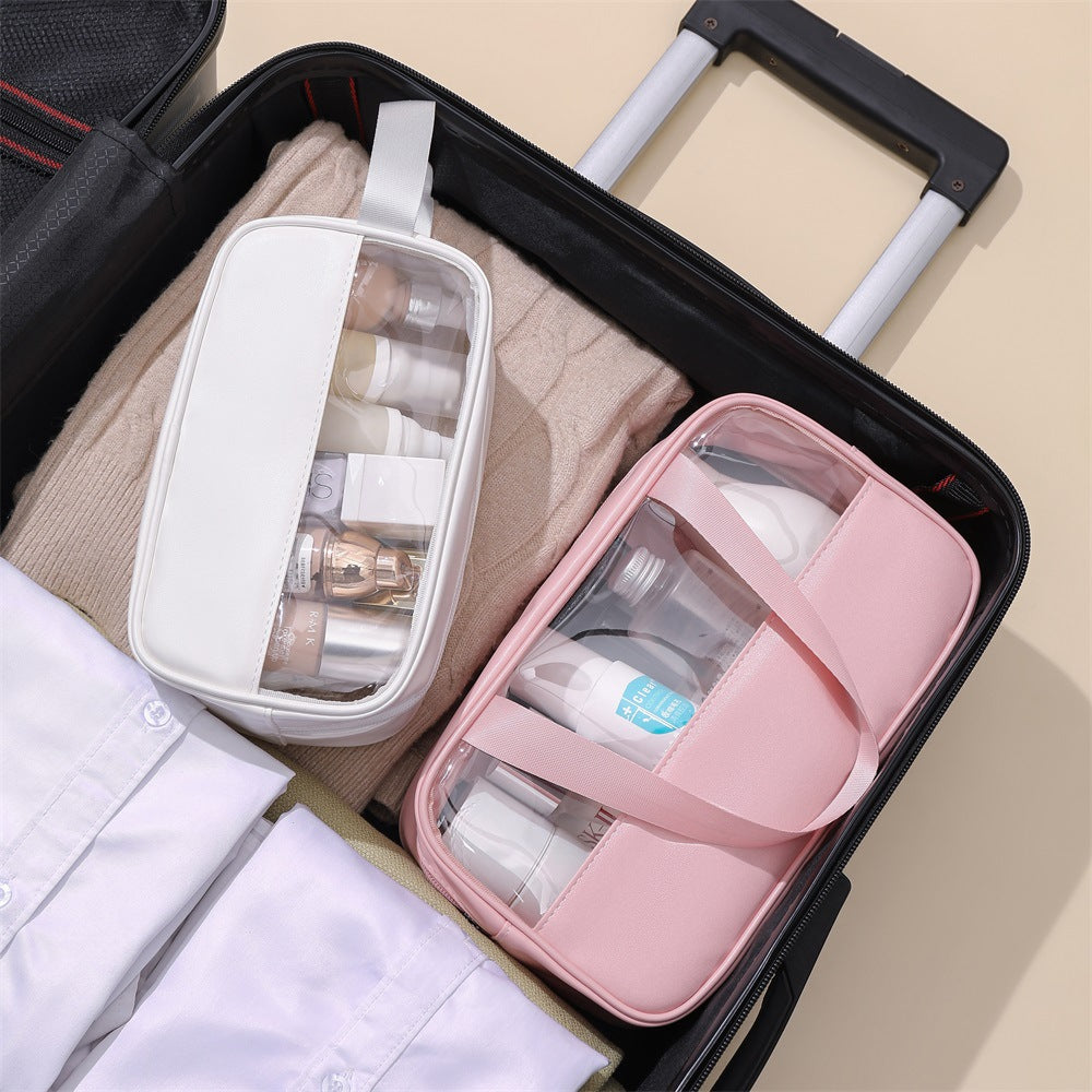 CLASSIC COSMETIC BAGS (Five different colors), PU Leather Clear Makeup Bag Travel Makeup Bag
