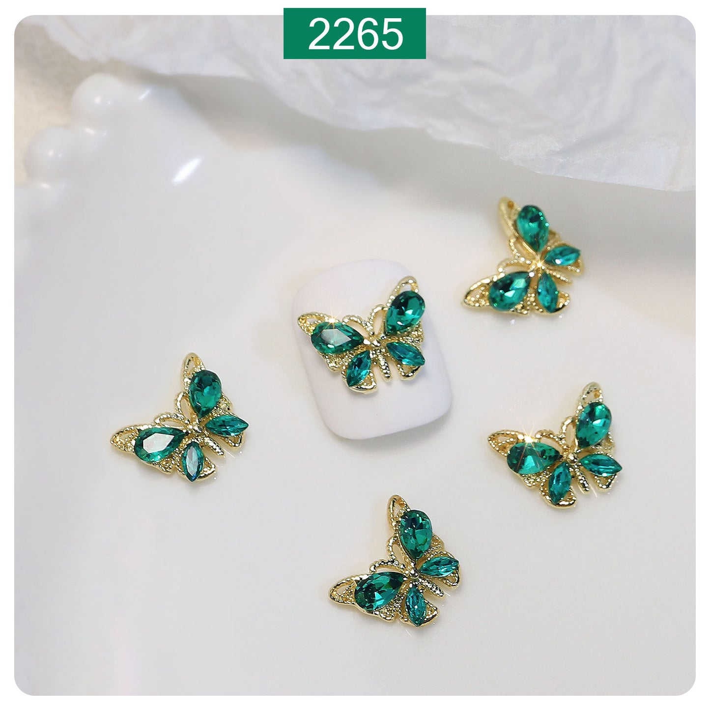 Dreamy Crystal Butterfly Nail Decorations