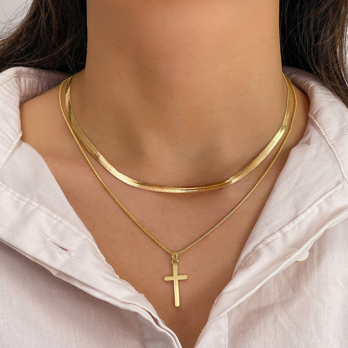 (Stainless)Divine Grace Layered Cross Necklace (21 different designs)