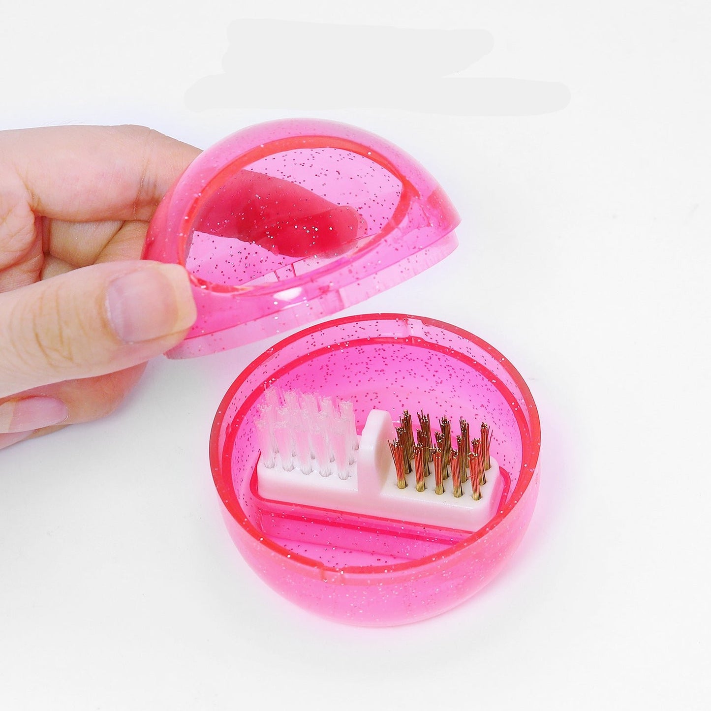 Nail Drill Bits Cuticle Cleaning Tool with Steel & Nylon Wire Brush, Cleaner Case, Clear Protect Cover, Suitable for Carbide Nail Drill Bits/Ceramic Nail Drill Bits