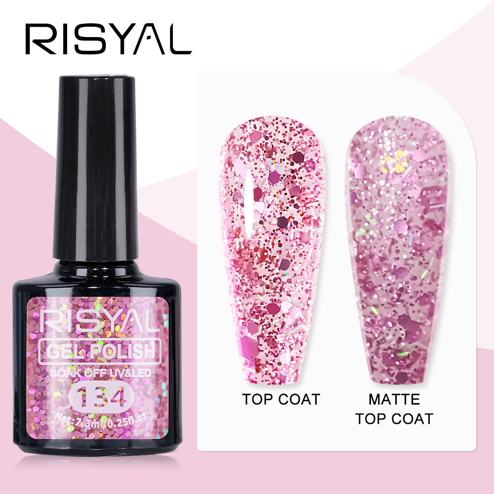 7.3ml Reflective Glitter Gel Polish (12 different color), Sparkly Shiny Gel Nail Art Varnish Manicure Kit, Soak Off LED Lamp