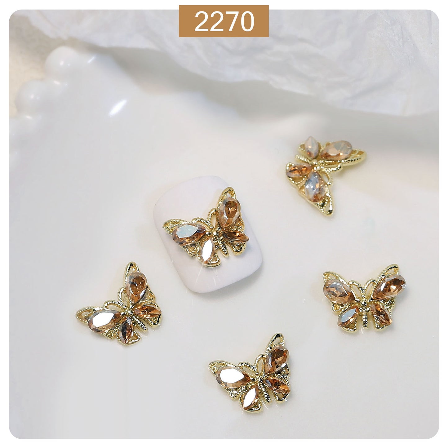 Dreamy Crystal Butterfly Nail Decorations