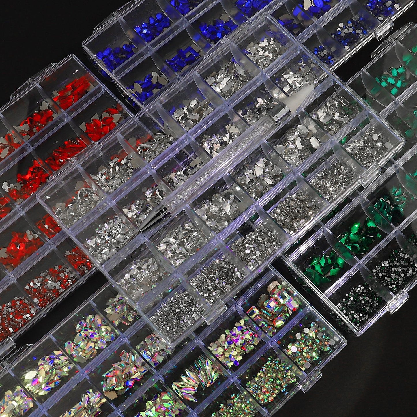 High Quality Bulk Multi-Size & Multi-Color Nail Art Rhinestones - Perfect for Professionals and DIY