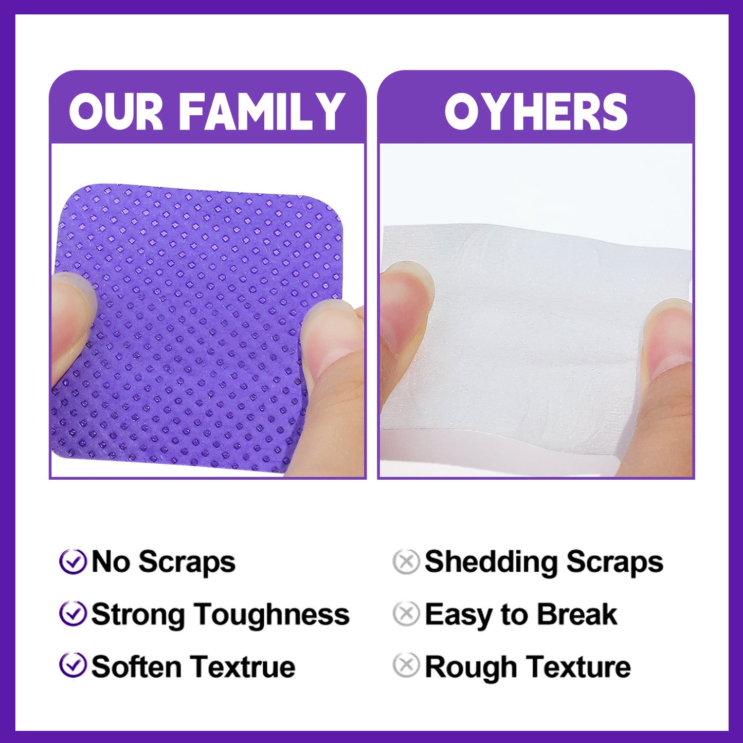 200PCS Lint Free Nail Wipes with Case Package- Non-Woven Soft Nail Polish Remover Pads