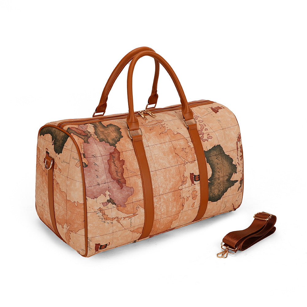 Vintage Map Travel Duffel Bag – Stylish, Spacious, and Perfect for Adventurers