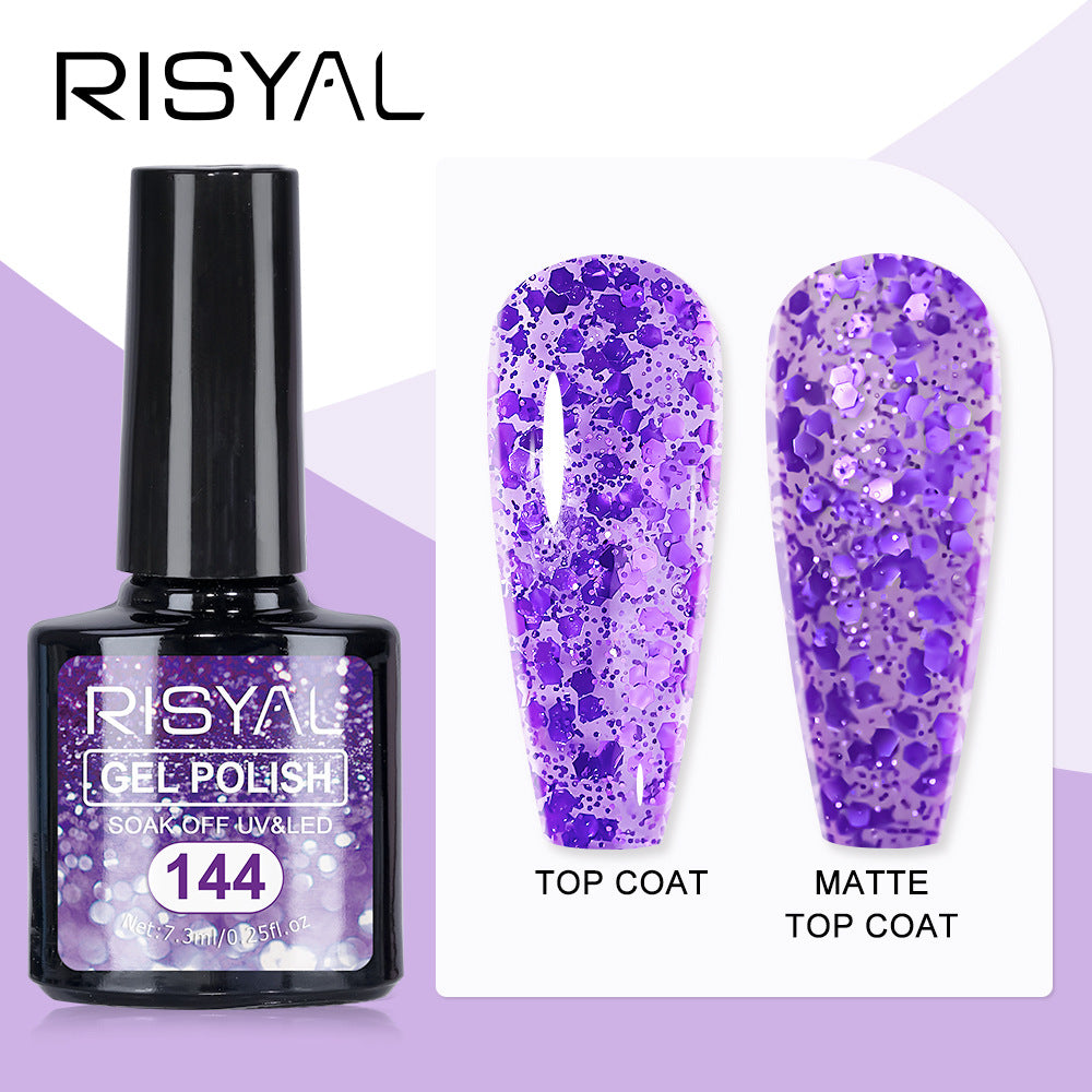 7.3ml Reflective Glitter Gel Polish (12 different color), Sparkly Shiny Gel Nail Art Varnish Manicure Kit, Soak Off LED Lamp
